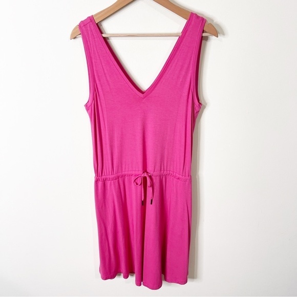 Sweaty Betty Tayberry Pink Drawstring Take It Easy Drop Waist Dress Small NWOT - Picture 2 of 8